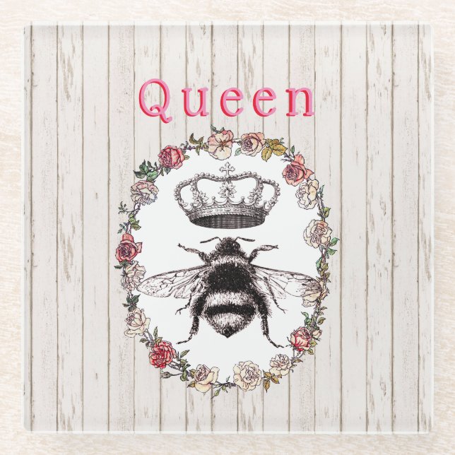 Benutzerdefinierter Text/ Rustikale Waldkronenbeer Glasuntersetzer (Vorderseite)