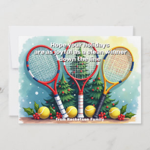 🎾🎄Benutzerdefinierter Text, Saubere Siegerfreud Feiertagskarte