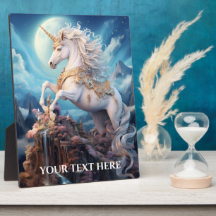 Benutzerdefinierter Text Schönes Einhorn Fotoplatte