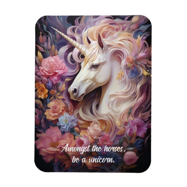 Benutzerdefinierter Text Schönes Einhorn Magnet (Vertikal)