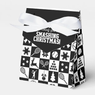 Benutzerdefinierter Text schwarz-weiß Weihnachtst Geschenkschachtel