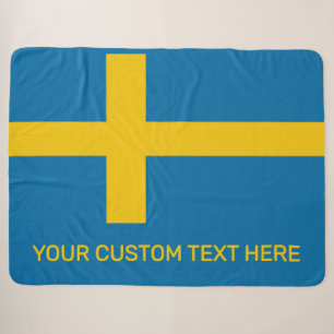 Benutzerdefinierter Text Schwedische Flagge Sherpadecke