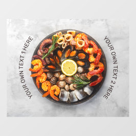 Benutzerdefinierter Text Seafood Platine Fensteraufkleber