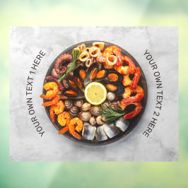 Benutzerdefinierter Text Seafood Platine Fensteraufkleber