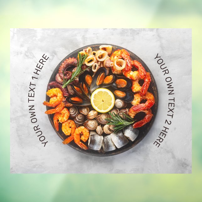 Benutzerdefinierter Text Seafood Platine Fensteraufkleber (Blatt 3)