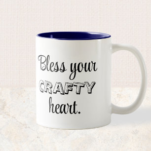 Benutzerdefinierter Text, segne dein kreatives Her Zweifarbige Tasse