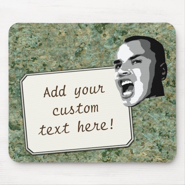 Benutzerdefinierter Text-Shout auf grüner Rock Tex Mousepad (Vorne)