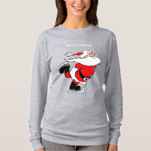 Benutzerdefinierter Text Skaten Santa T-Shirt