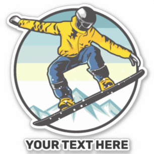 Benutzerdefinierter Text-SNOWBOARDER Aufkleber