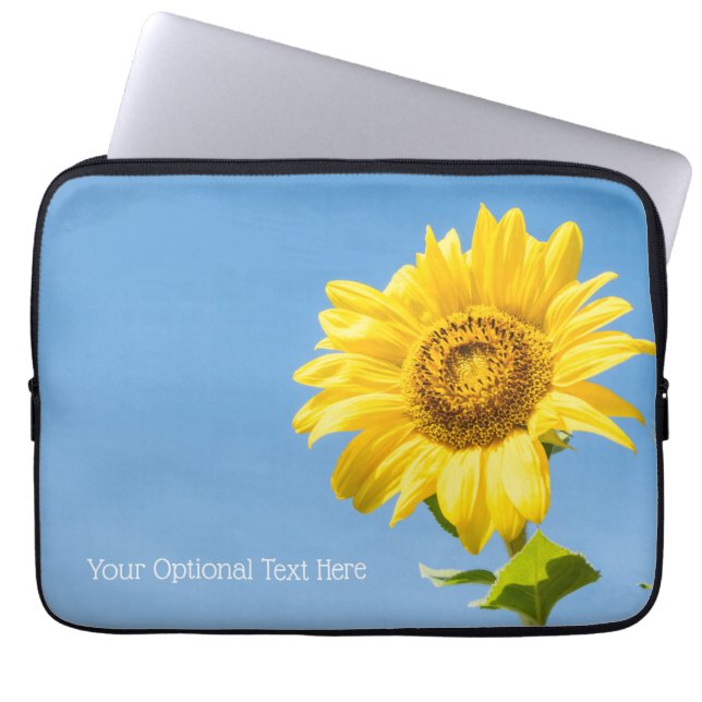 Benutzerdefinierter Text Sonnenblume Laptopschutzhülle (Vorderseite)