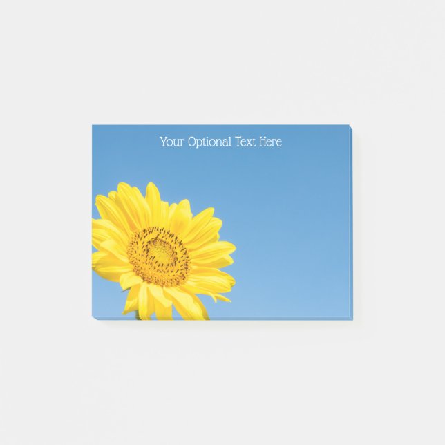 Benutzerdefinierter Text Sonnenblume Post-it Klebezettel (Vorderseite)