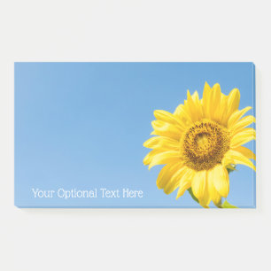 Benutzerdefinierter Text Sonnenblume Post-it Klebezettel