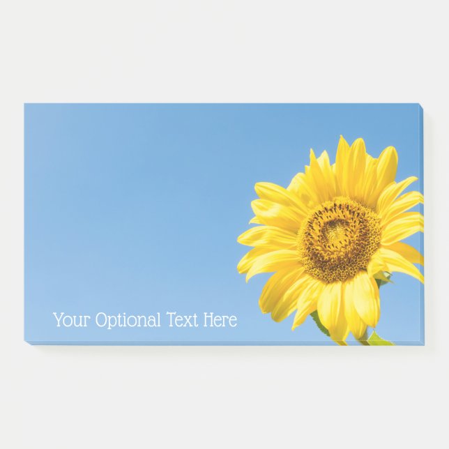 Benutzerdefinierter Text Sonnenblume Post-it Klebezettel (Vorderseite)