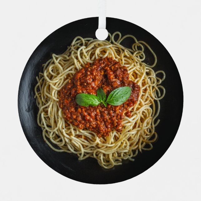 Benutzerdefinierter Text Spaghetti Ornament Aus Metall (Vorderseite)
