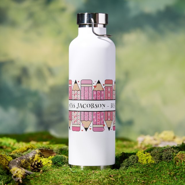 Benutzerdefinierter Text-Stift-Lehrer Trinkflasche (Außenbereich (gedreht))