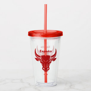 Benutzerdefinierter Text Stilisierte Bull-Tumbler Acryltrinkbecher