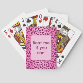 Benutzerdefinierter Text Stilvolle rosa Leoparden  Spielkarten