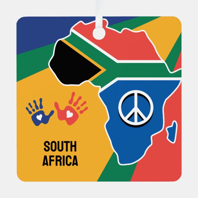 Benutzerdefinierter Text Südafrika Ornament Aus Metall (Vorderseite)