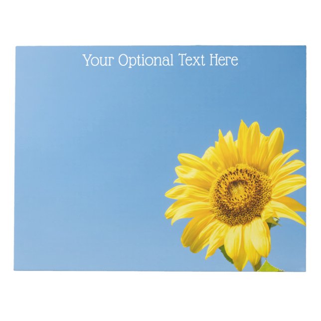 Benutzerdefinierter Text Sunflower Notepad Notizblock (Vorderseite)