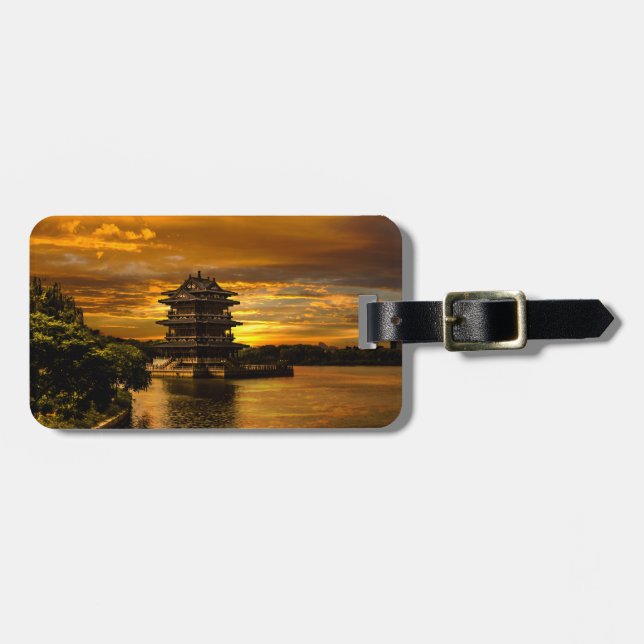 Benutzerdefinierter Text Sunset bei Yixing Gepäcka Gepäckanhänger (Vorderseite horizontal)
