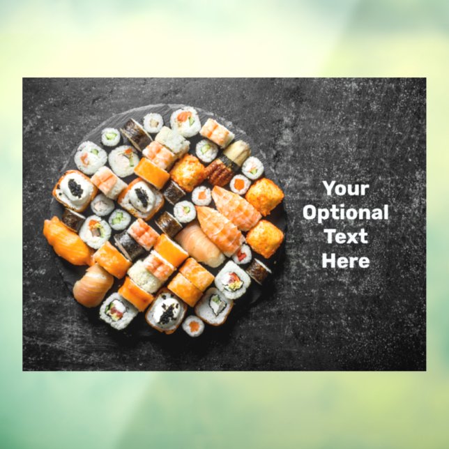 Benutzerdefinierter Text Sushi Platter Fensteraufkleber (Blatt 3)