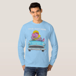 Benutzerdefinierter Text Süßer Rosa Dinosaurier Fä T-Shirt