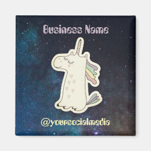 benutzerdefinierter Text süßes Einhorn im Weltraum Magnet