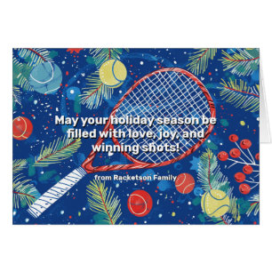 🎾🎄Benutzerdefinierter Text, Tennis schlägt einen