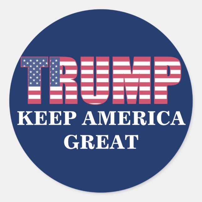 Benutzerdefinierter Text Trump 2020 Behielt Amerik Runder Aufkleber (Vorderseite)