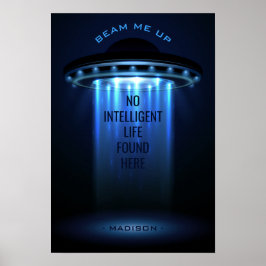 Benutzerdefinierter Text UFO-Werbeplakat Poster
