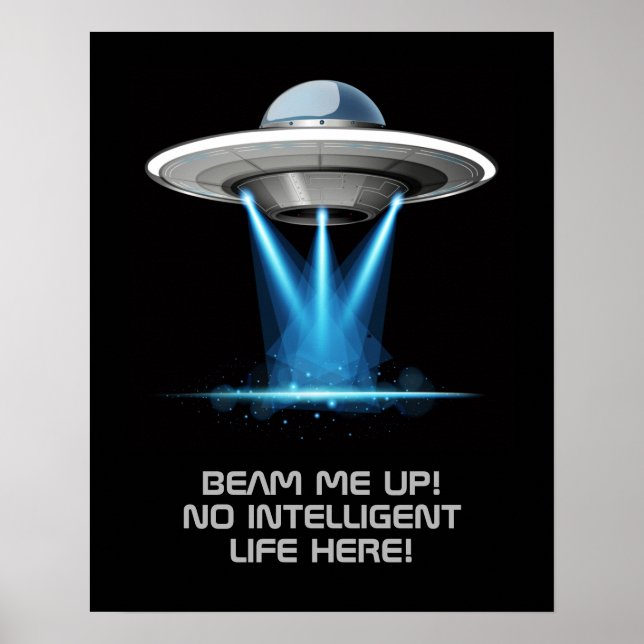 Benutzerdefinierter Text UFO-Werbeplakat Poster (Vorne)