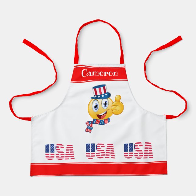 Benutzerdefinierter Text Uncle Sam Emoji mit Hut u Schürze (Vorderseite)