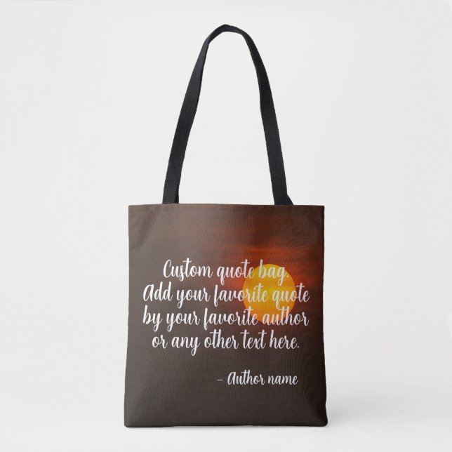 Benutzerdefinierter Text und Autorenname Tasche (Vorderseite)