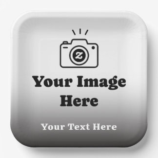 Benutzerdefinierter Text und Bild mit Farbverlauf Pappteller