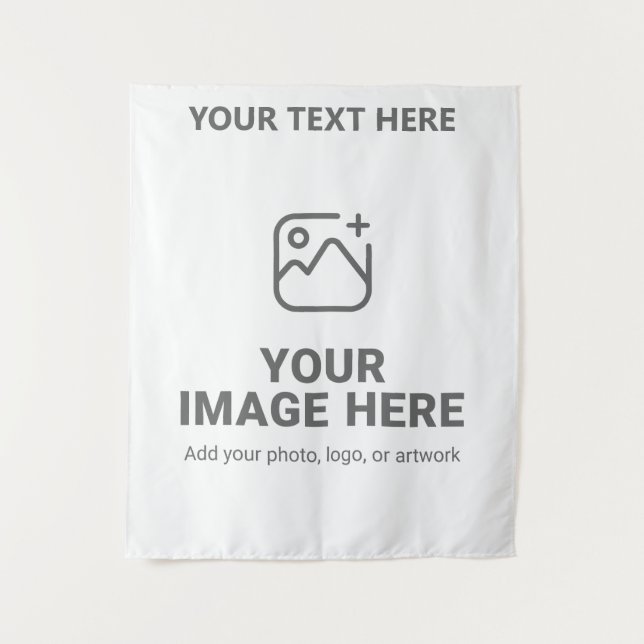 Benutzerdefinierter Text und Bild  Wandteppich (Vorderseite)