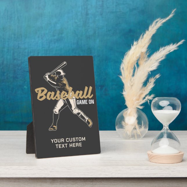 Benutzerdefinierter Text- und FarbBaseball-Player Fotoplatte (Seite)