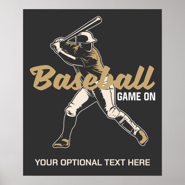 Benutzerdefinierter Text- und FarbBaseball-Player Poster (Vorne)