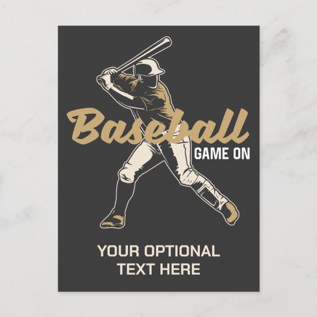 Benutzerdefinierter Text- und FarbBaseball-Player Postkarte (Vorderseite)