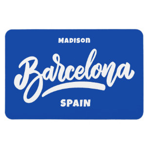Benutzerdefinierter Text und Farbe Barcelona Magnet