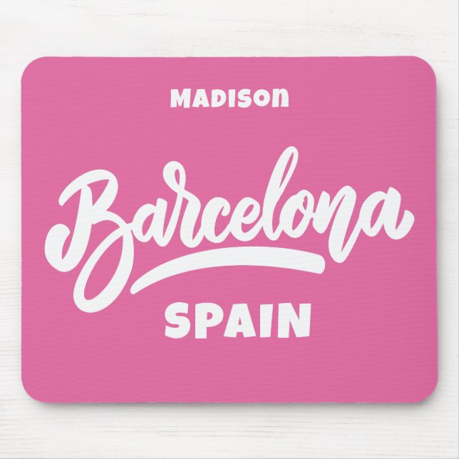Benutzerdefinierter Text und Farbe Barcelona Mousepad (Vorne)