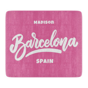 Benutzerdefinierter Text und Farbe Barcelona Schneidebrett