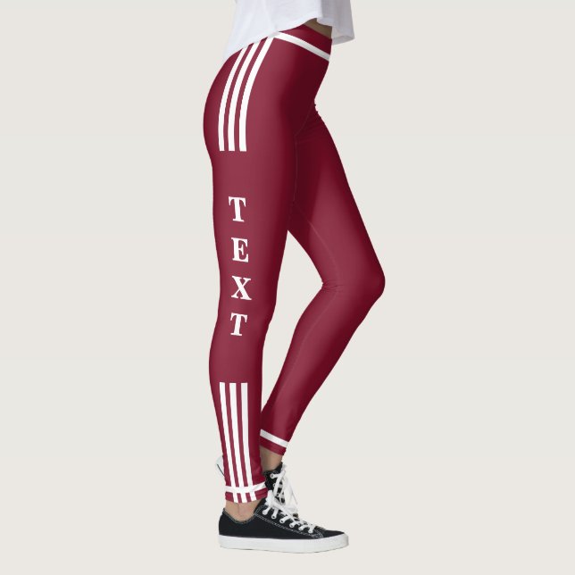 Benutzerdefinierter Text und Farbe des roten Seite Leggings (Rechts)