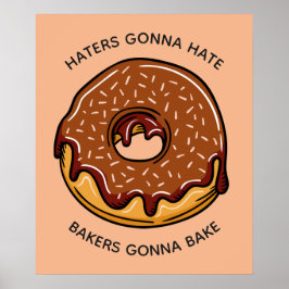 Benutzerdefinierter Text und Farbe Donut-Poster Poster