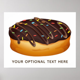 Benutzerdefinierter Text und Farbe Donut-Poster Poster