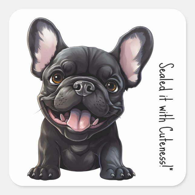 Benutzerdefinierter Text und Farbe 🐶 Franchise-We Quadratischer Aufkleber (Vorderseite)