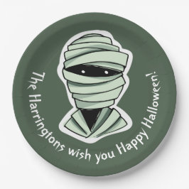 Benutzerdefinierter Text und Farbe Halloween Kreat Pappteller