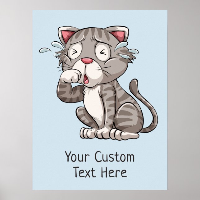 Benutzerdefinierter Text und Farbe Katzenposter Poster (Vorne)