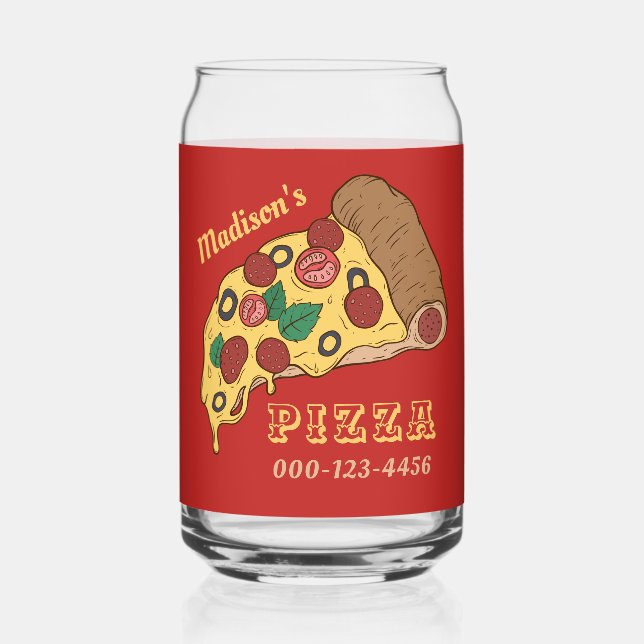 Benutzerdefinierter Text und Farbe PIZZA Dosenglas (Vorderseite)