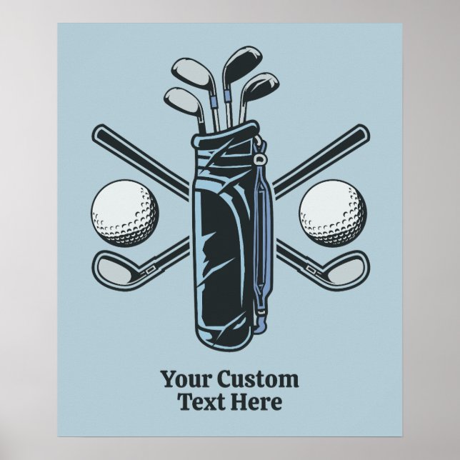 Benutzerdefinierter Text- und FarbGolf Poster (Vorne)