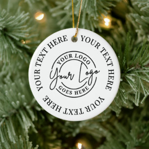 Benutzerdefinierter Text und Firmenlogo Keramik Ornament